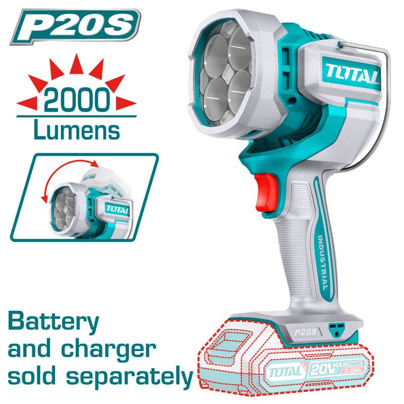 20V Cordless Work Lamp 2000 Lumens - Total Tools