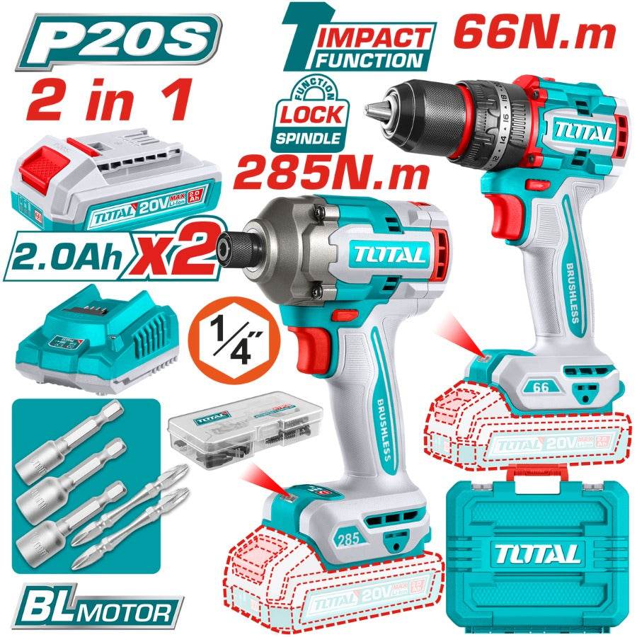 20V Cordless Combo Kit 2 Pcs - Total Tools