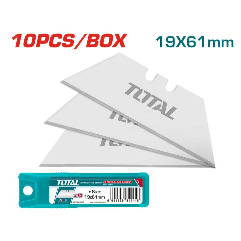 Knife Blades 19mm Set 10 Pcs - Total Tools