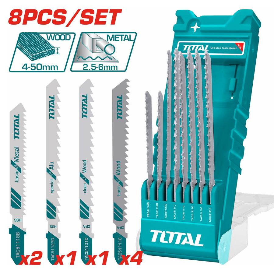 Jig Saw Blade Set 8 Pcs - Total Tools