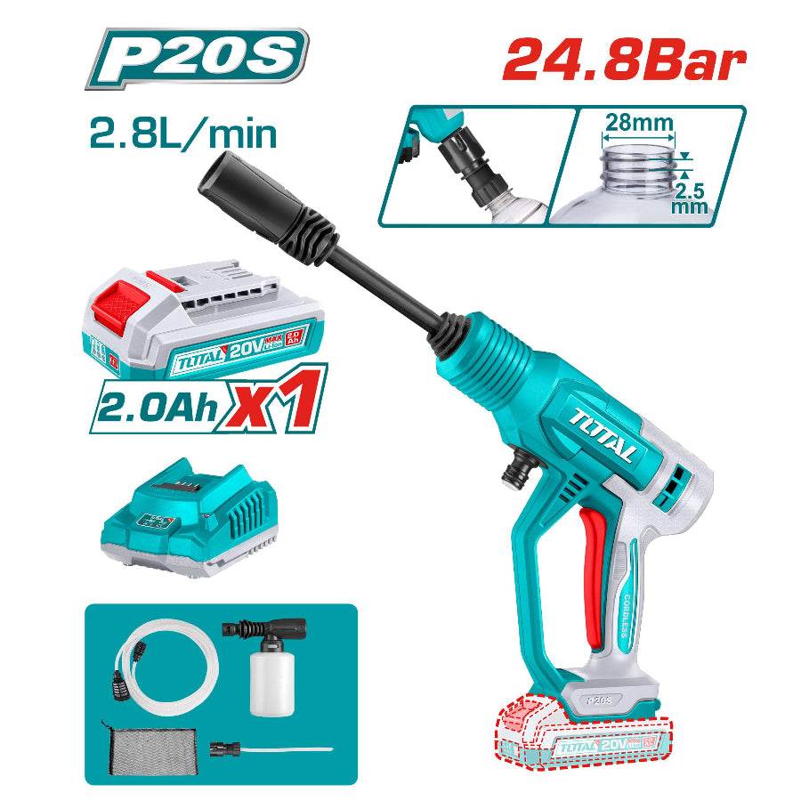 20V Cordless Pressure Washer 24.8 Bar - Total Tools