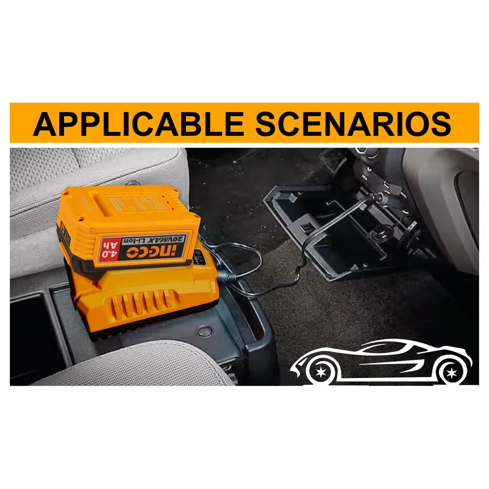 20V Lithium-Ion Car Battery Charger 2Ah - INGCO