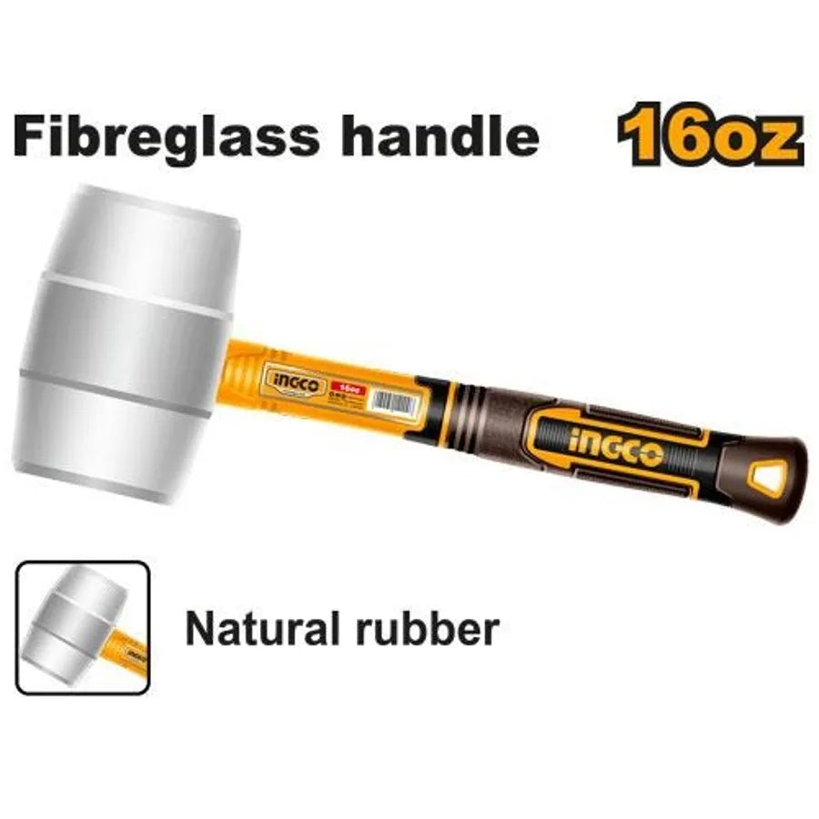 Rubber Hammer 450g (Natural Rubber) - INGCO