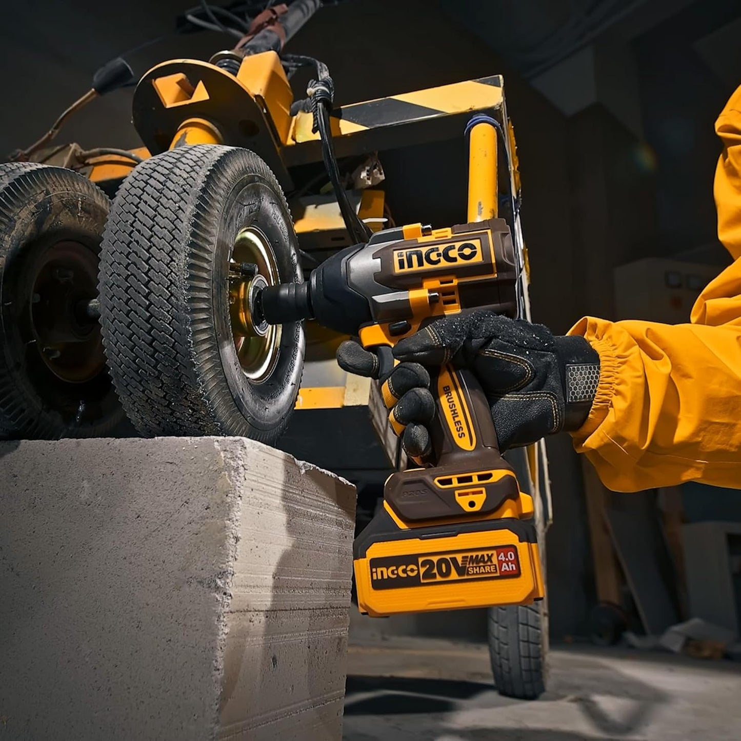 20V Cordless Impact Wrench Brushless 850Nm - INGCO