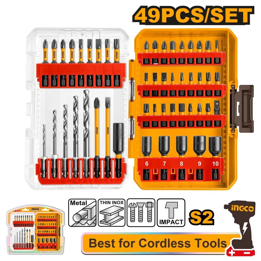 Impact Screwdriver Bits 49Pcs Set - INGCO