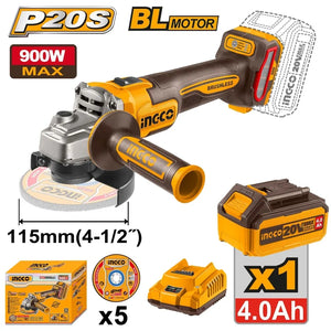 20V Cordless Angle Grinder Brushless - INGCO