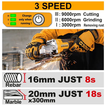 20V Cordless Angle Grinder Brushless 900W - INGCO