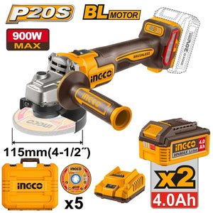 20V Cordless Angle Grinder Brushless 900W - INGCO