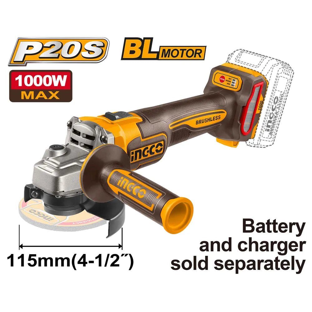 20V Cordless Angle Grinder 4.5 Inch - INGCO