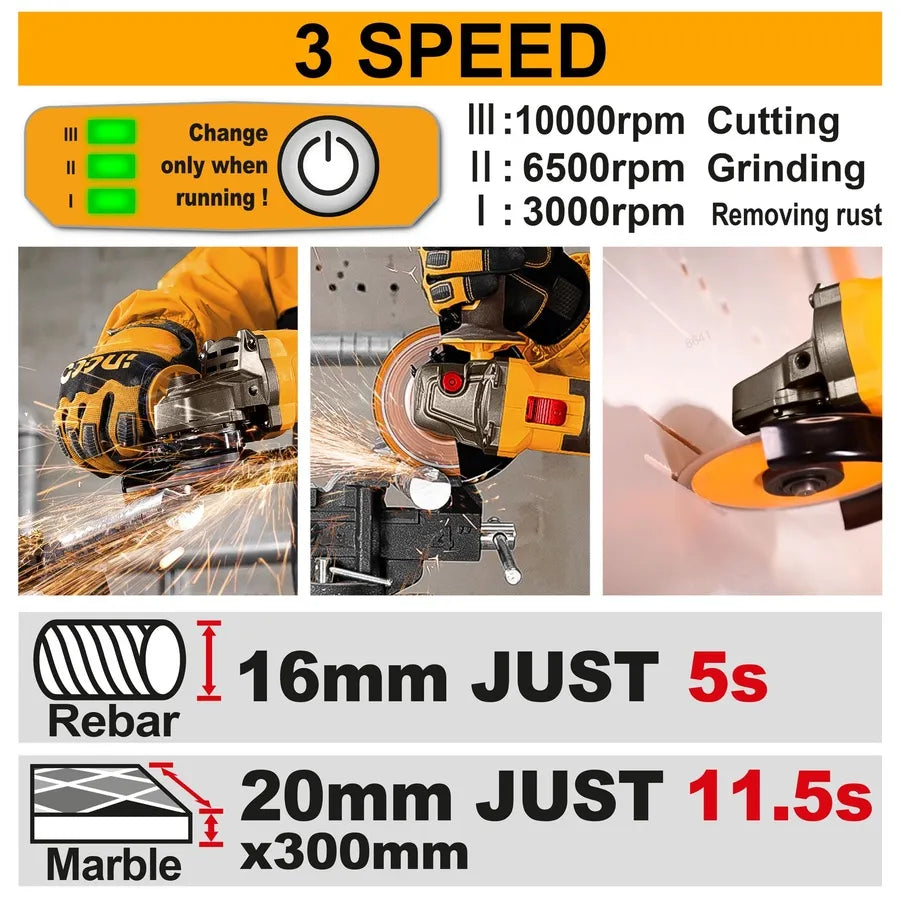 42V Cordless Angle Grinder 1280W - INGCO