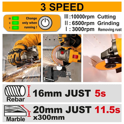 42V Cordless Angle Grinder 1280W - INGCO