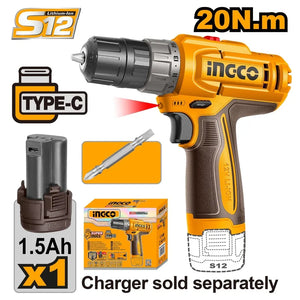 12V Cordless Drill 20Nm - INGCO