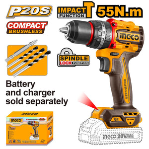 20V Cordless Impact Drill Brushless 55Nm - INGCO