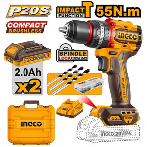 20V Cordless Impact Drill Brushless 55Nm - INGCO