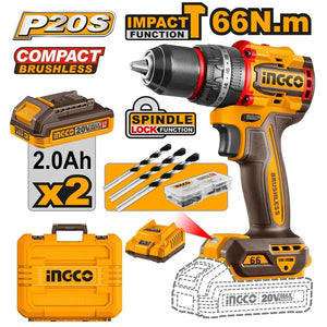 20V Cordless Impact Drill Brushless 66Nm - INGCO