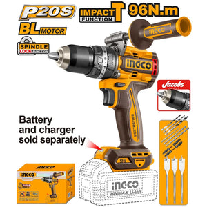 20V Cordless Impact Drill Brushless 96Nm - INGCO