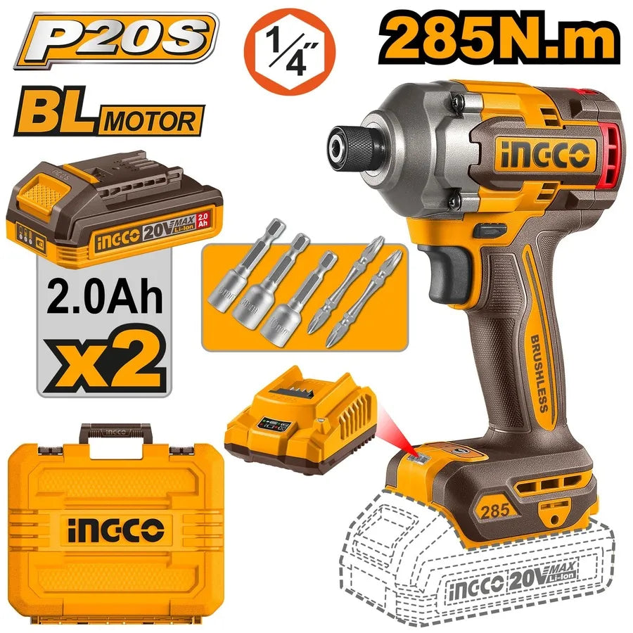 20V Cordless Impact Driver 285Nm INGCO