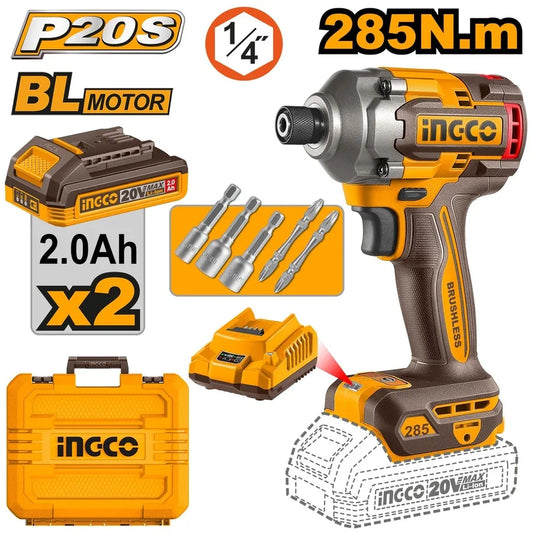 20V Cordless Impact Driver Brushless 285Nm - INGCO