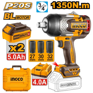 20V Cordless Impact Wrench Brushless 1350Nm - INGCO