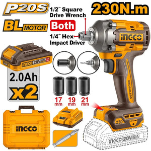20V Cordless Impact Driver & Wrench Brushless 230Nm - INGCO