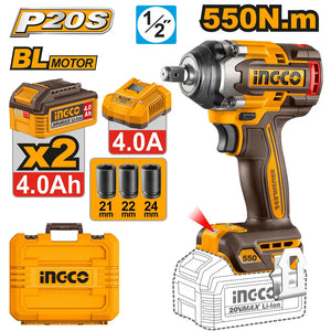 20V Cordless Impact Wrench Brushless 550Nm - INGCO