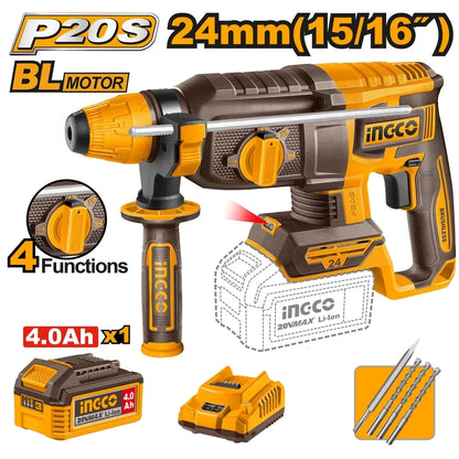 20V Cordless Rotary Hammer 24mm with Battery Kit - INGCO