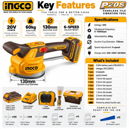 20V Cordless Tile Vibration Machine - INGCO
