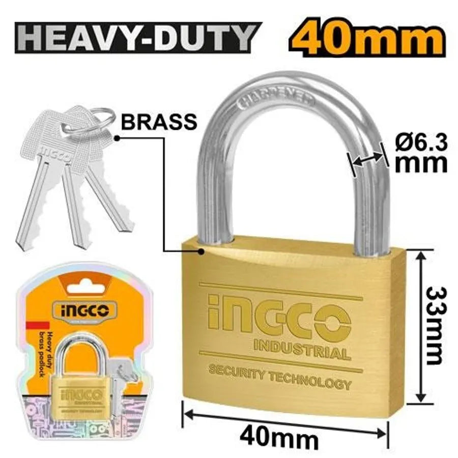 Heavy Duty Brass Padlock 40mm - INGCO
