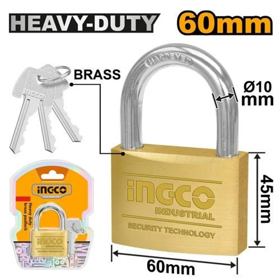 Heavy Duty Brass Padlock 60mm - INGCO