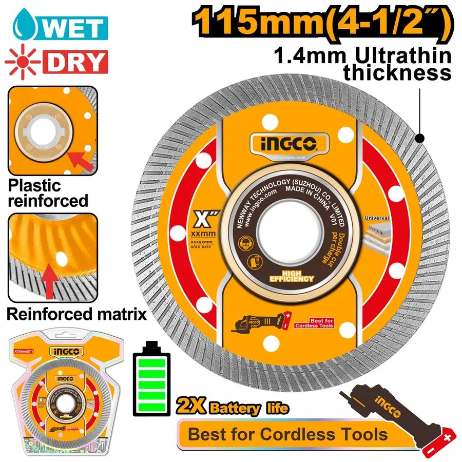 Ultrathin Diamond Disc 4.5" - INGCO