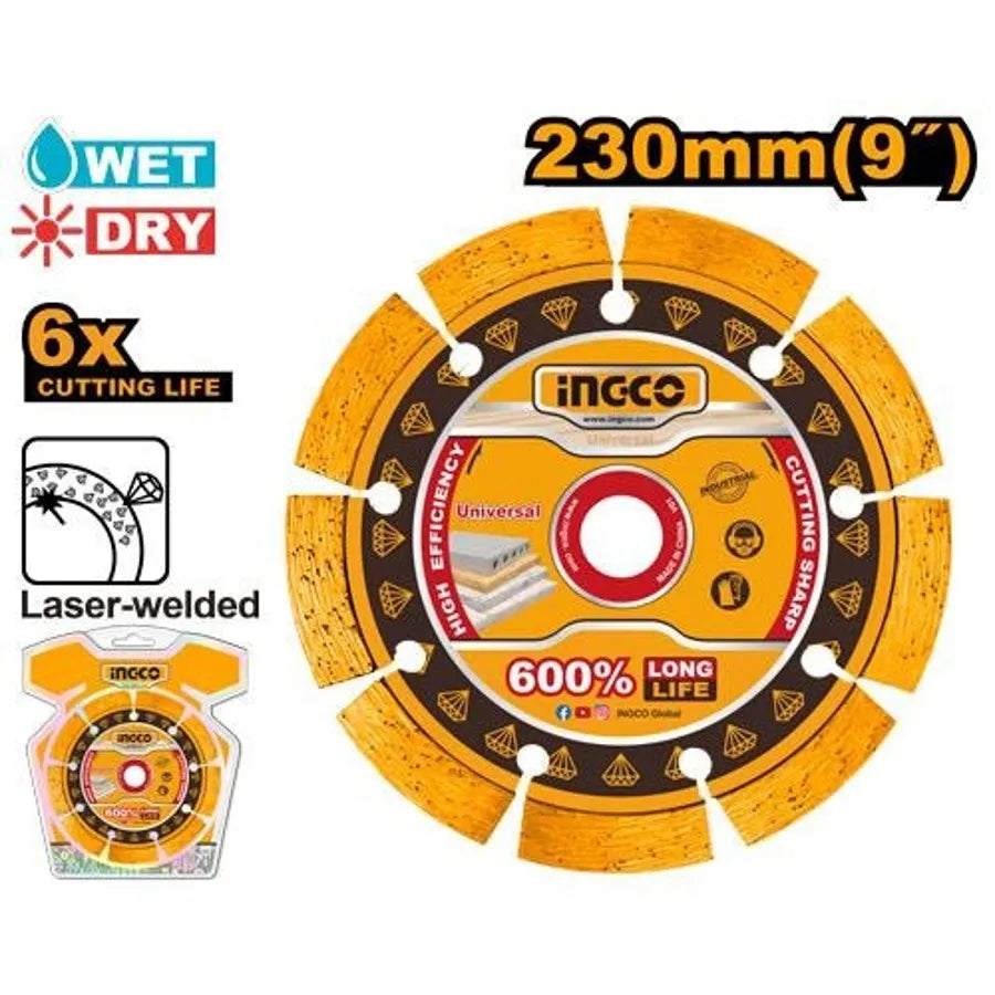 Laser Welded Diamond Cutting Disc 9" - INGCO