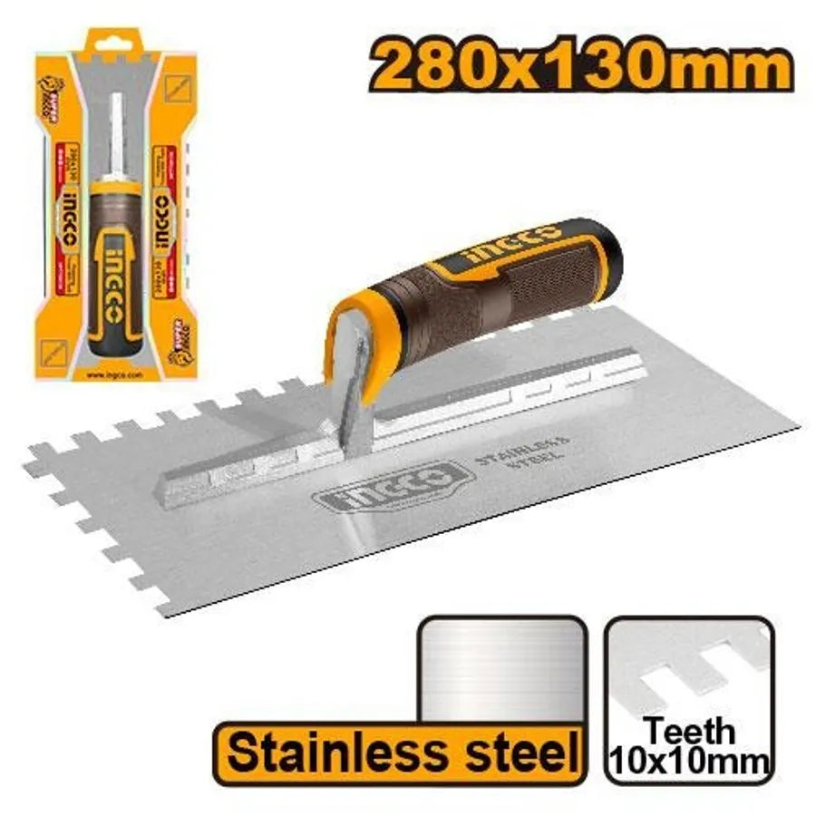 Plastering Trowel with Teeth 280mm - INGCO