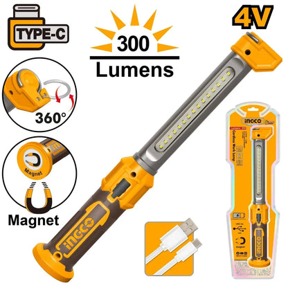 4V Cordless Work Lamp 300 Lumens - INGCO
