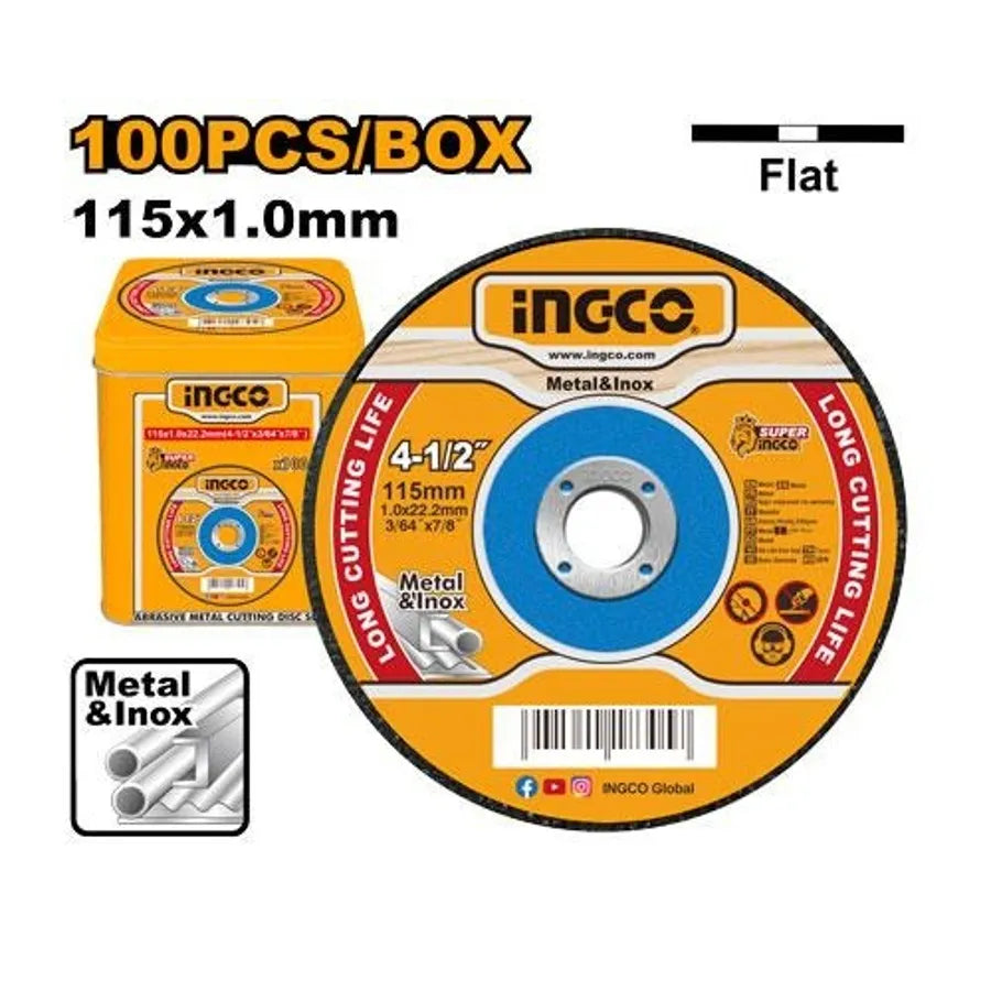 Abrasive Metal Cutting Disc 4.5" 100Pcs Set - INGCO