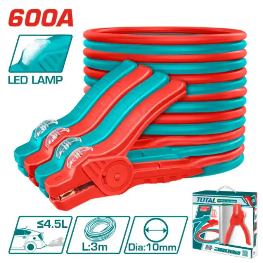 Booster Cable With Lamp 600A - Total Tools
