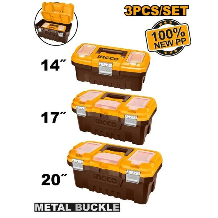 Plastic Tool Box 3Pcs Set - INGCO