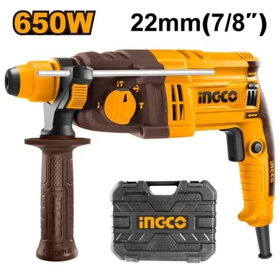 Electric Rotary Hammer 650W 22mm - INGCO