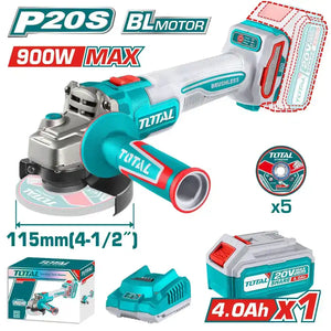 20V Cordless Angle Grinder 4.5 Inch - Total Tools