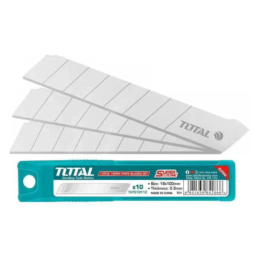 Knife Blades 18m Set 10 Pcs - Total Tools