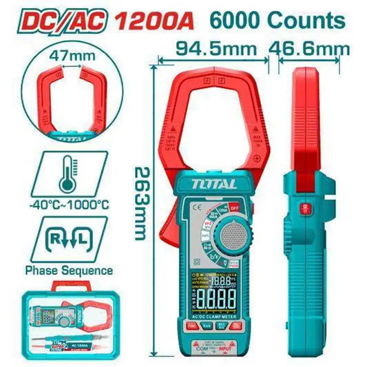 Clamp Meter DC/AC 1200A - Total Tools