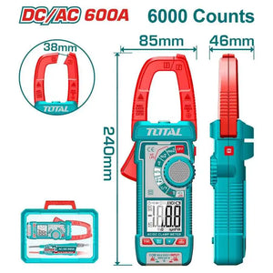 Clamp Meter DC/AC 600A - Total Tools