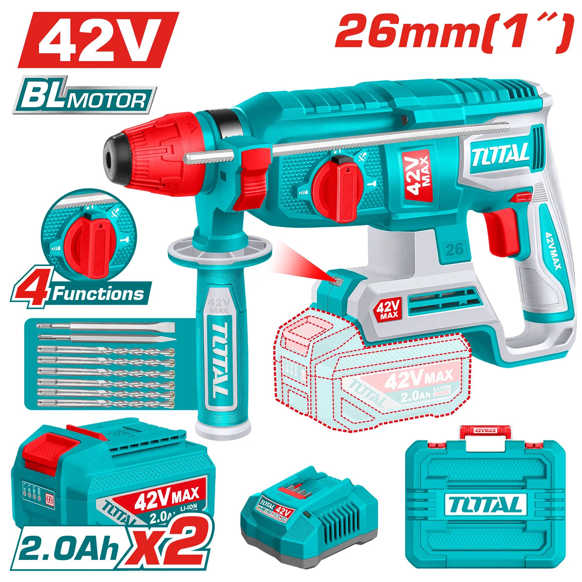 Cordless Rotary Hammer 42V 26mm