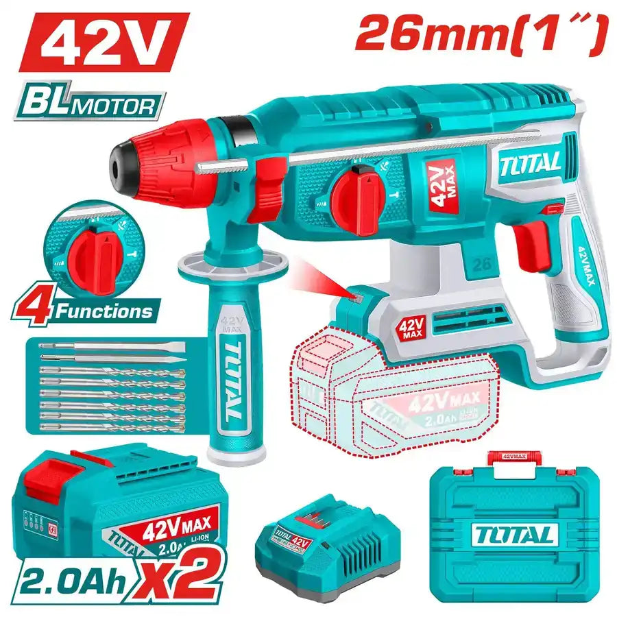 42V Cordless Rotary Hammer 26mm - Total Tools