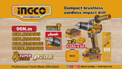 20V Cordless Impact Drill Brushless 96Nm - INGCO