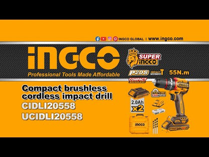 20V Cordless Impact Drill Brushless 66Nm - INGCO